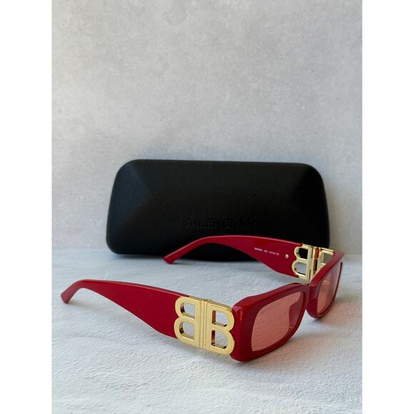 NEW Balenciaga BB0096S Dynasty Sunglasses in Red Tint main image 5